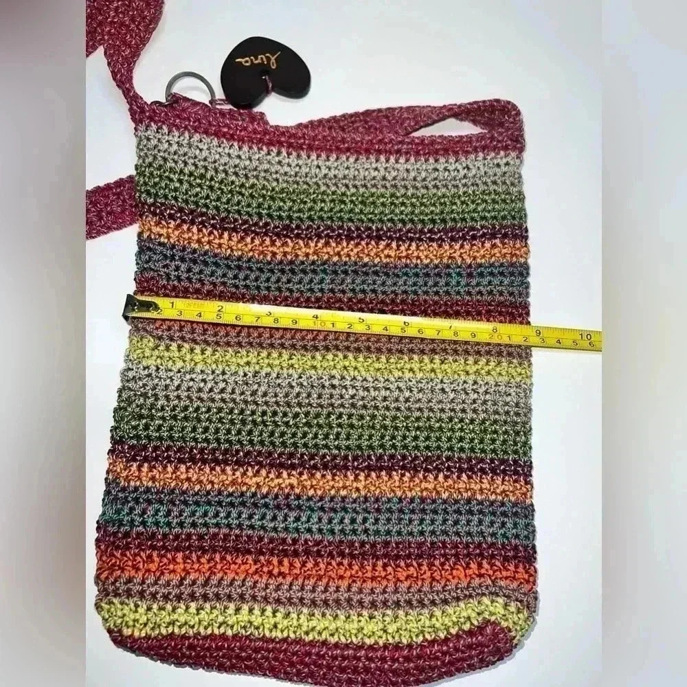 Lina Crossbody Hobo Crochet striped Rainbow purse - Picture 9 of 9
